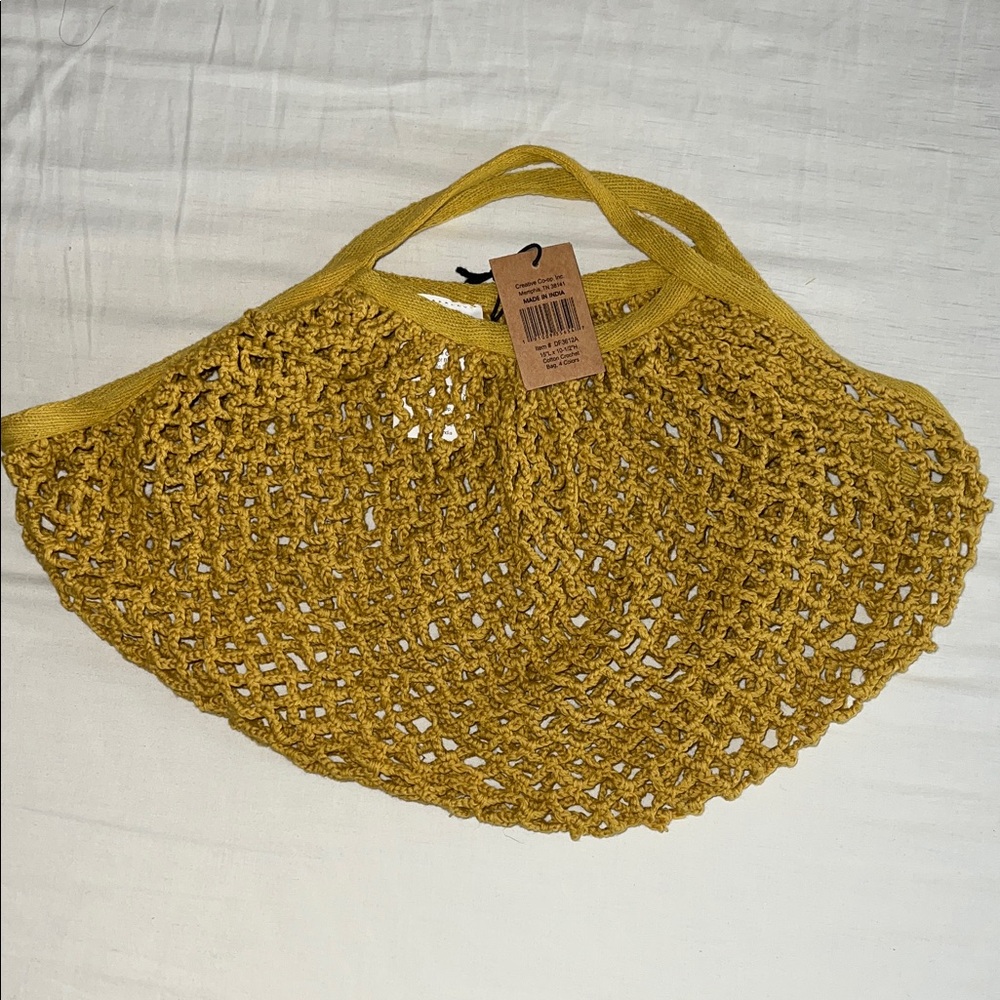 Yellow Knit Tote Bag